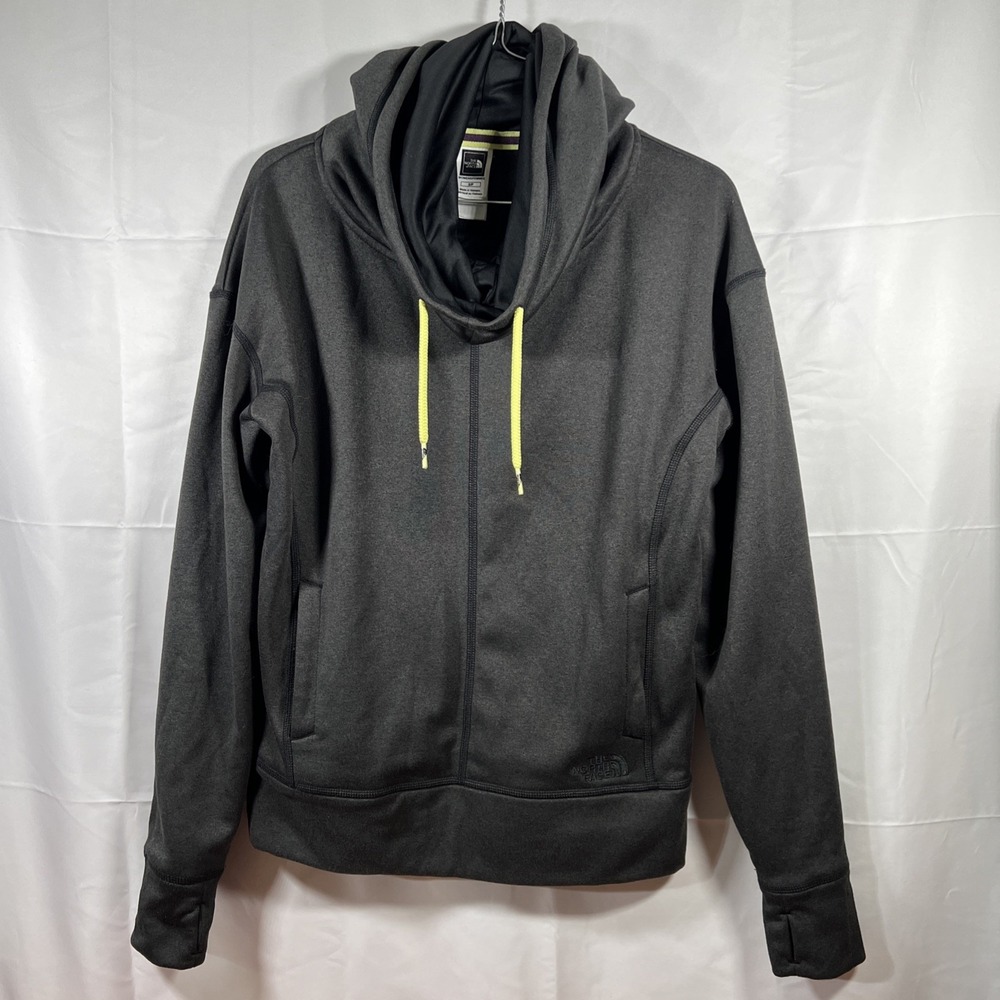 THE NORTH FACE FUNNEL NECK HOODIE THUMBHOLE SLEEVE GRAY SIZE SMALL